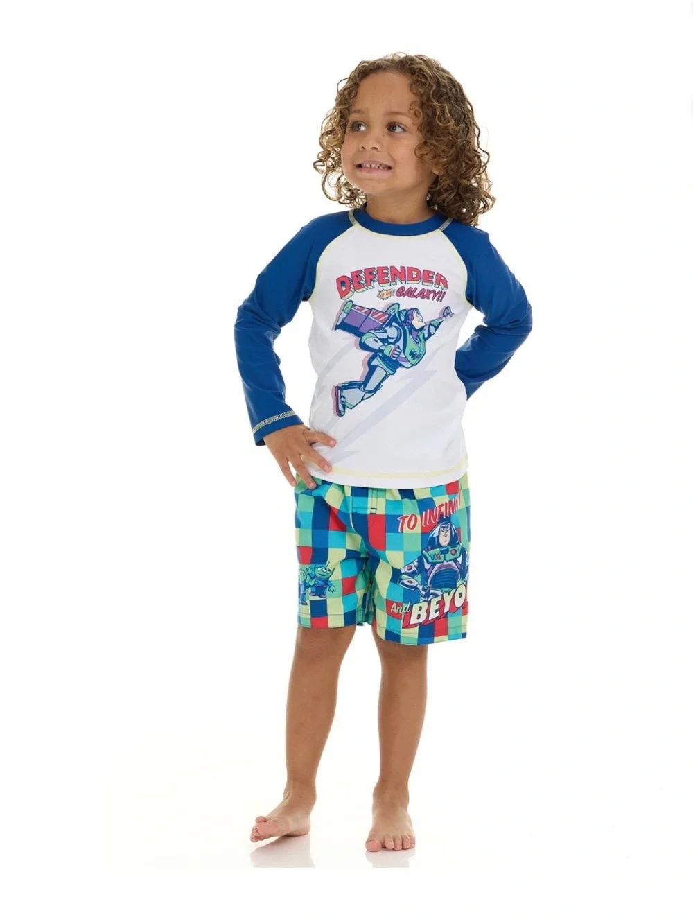 NWT Buzz Lightyear 2 piece rashguard and swim trunks size 2t
